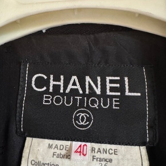 Vintage Chanel Boutique Black Double Placket Jacket 1991 Size 40 - Picture 6 of 10